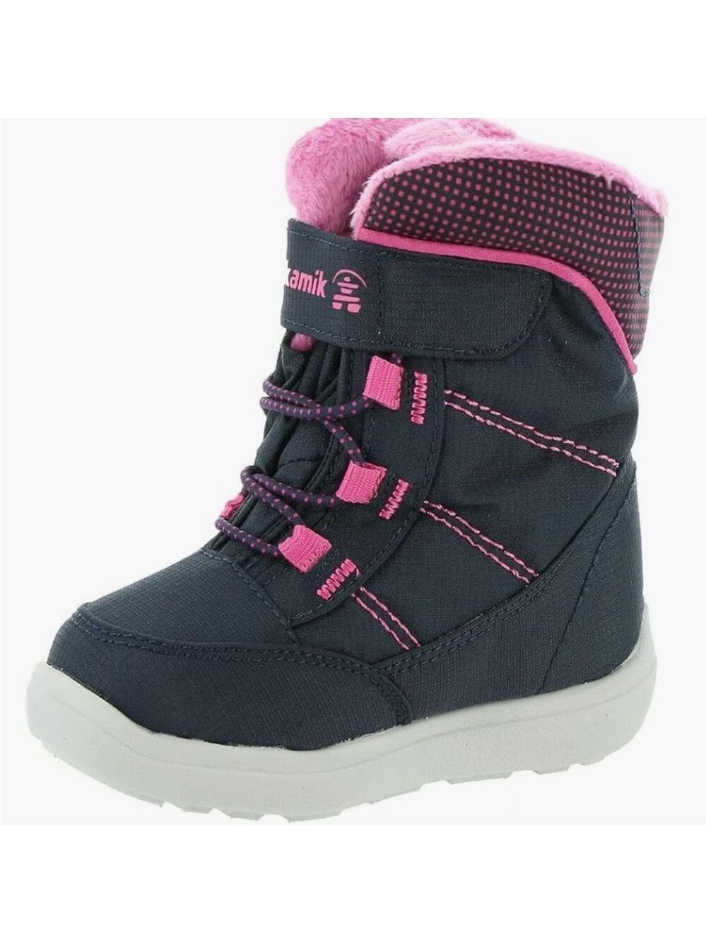 Size 5 Toddler Kamik Kids' Navy and Fuchsia Winter Boots